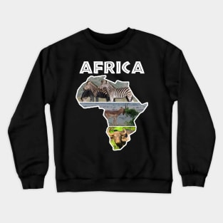 Africa Wildlife Continent Collage Crewneck Sweatshirt